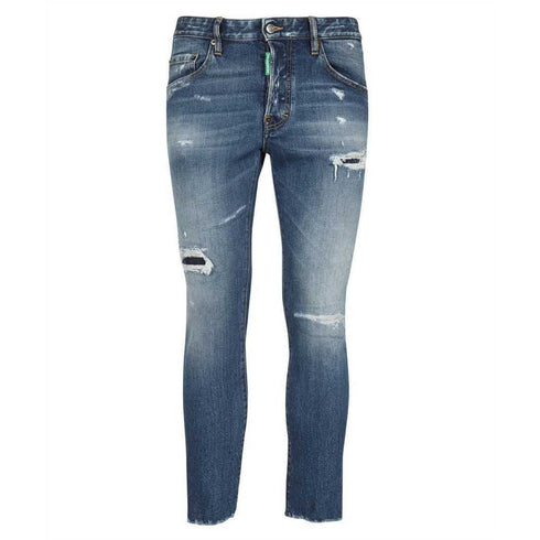 Dsquared2 Skater Jean Green Badge Blue Denim Pants S78LB0057 S30817 SKATER JEAN 470